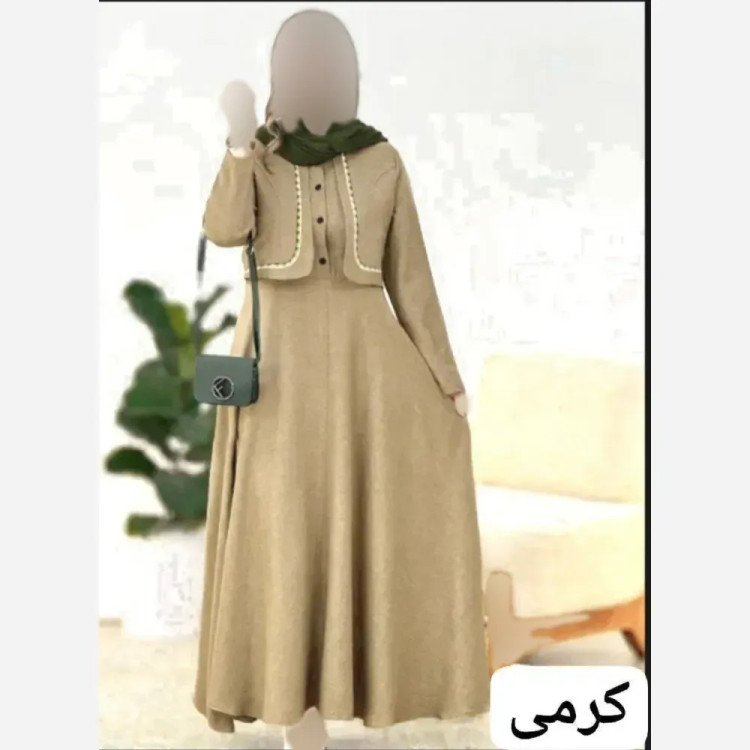 ست کت و سارافون زنانه مدل تبسم جنس شانتون فری سایز تا 46