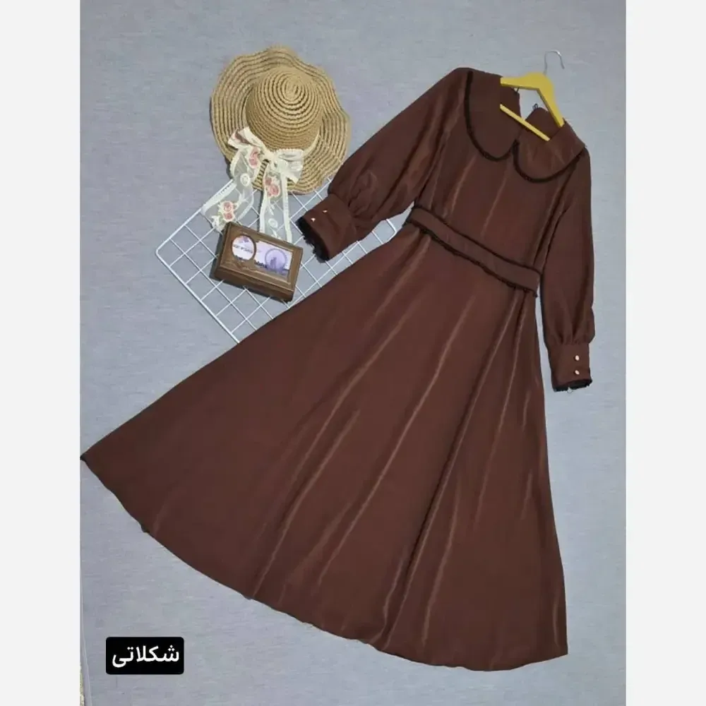پیراهن بلند زنانه مجلسی جنس الیزه خرجکار مروارید دامن کلوش فری سایز تا 48