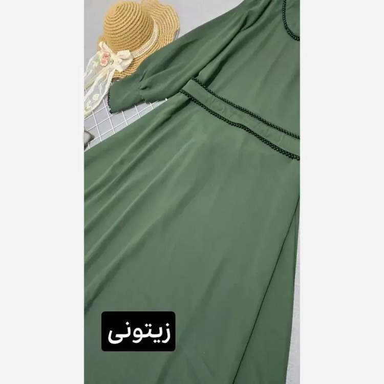 پیراهن بلند زنانه مجلسی جنس الیزه خرجکار مروارید دامن کلوش فری سایز تا 48