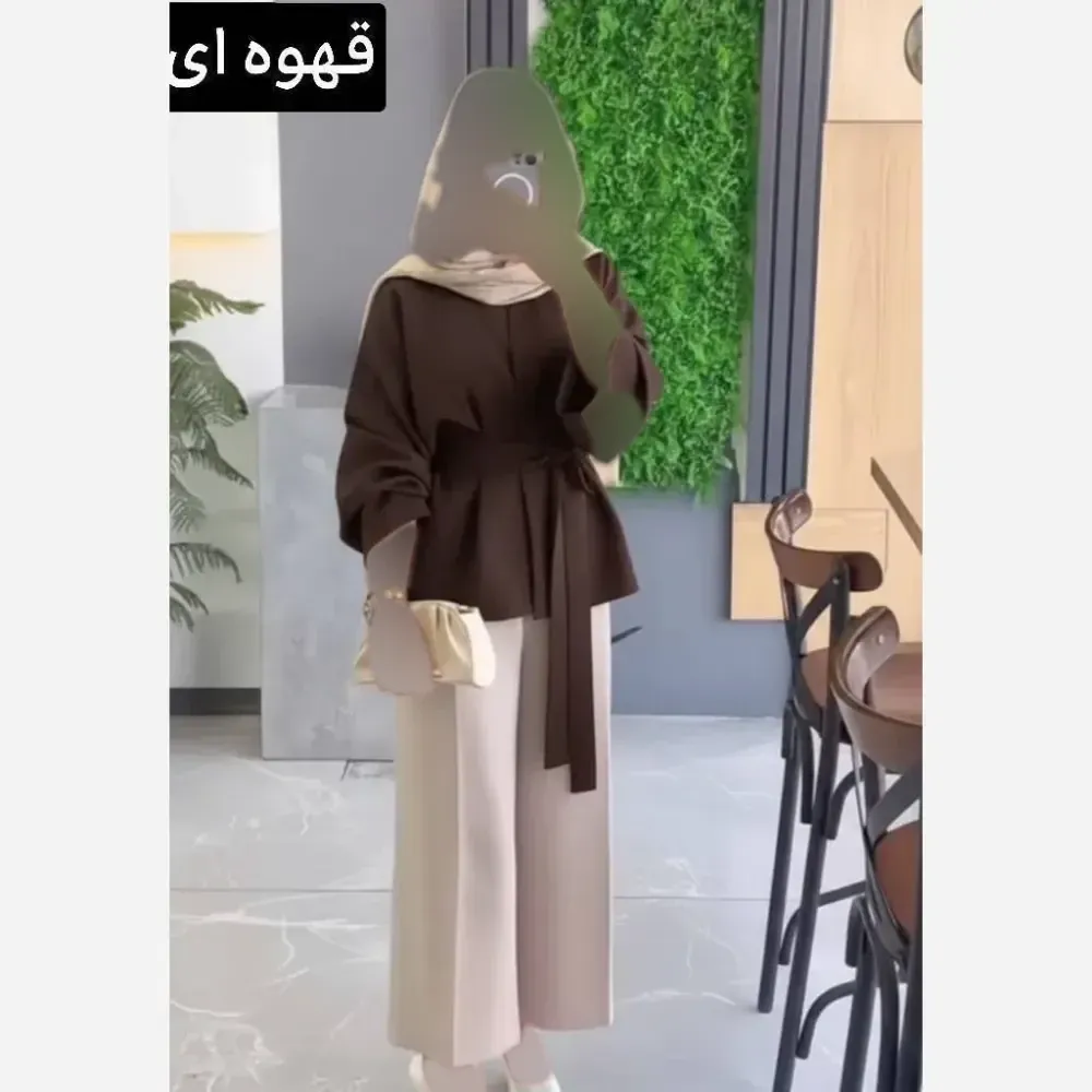 ست مانتو شلوار زنانه مدل شنیز جنس مازراتی فری سایز تا 48