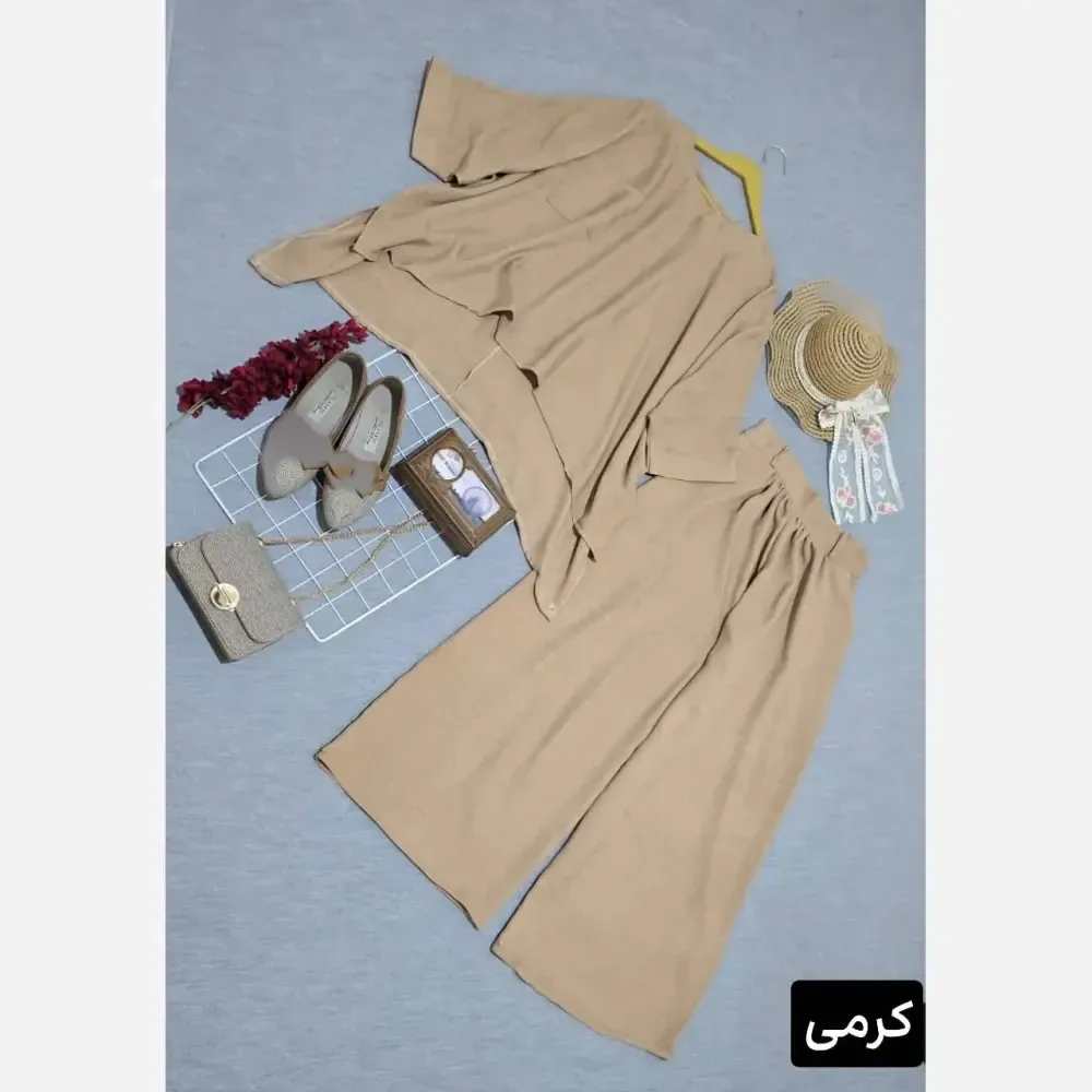 ست مانتو شلوار زنانه مدل سیما جنس صوفیا زیپی فری سایز تا 48