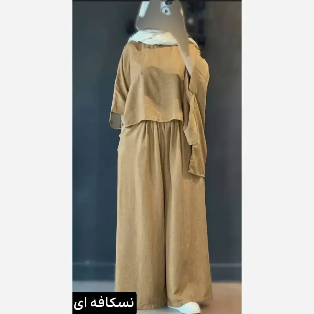ست مانتو شلوار زنانه مدل سیما جنس صوفیا زیپی فری سایز تا 48