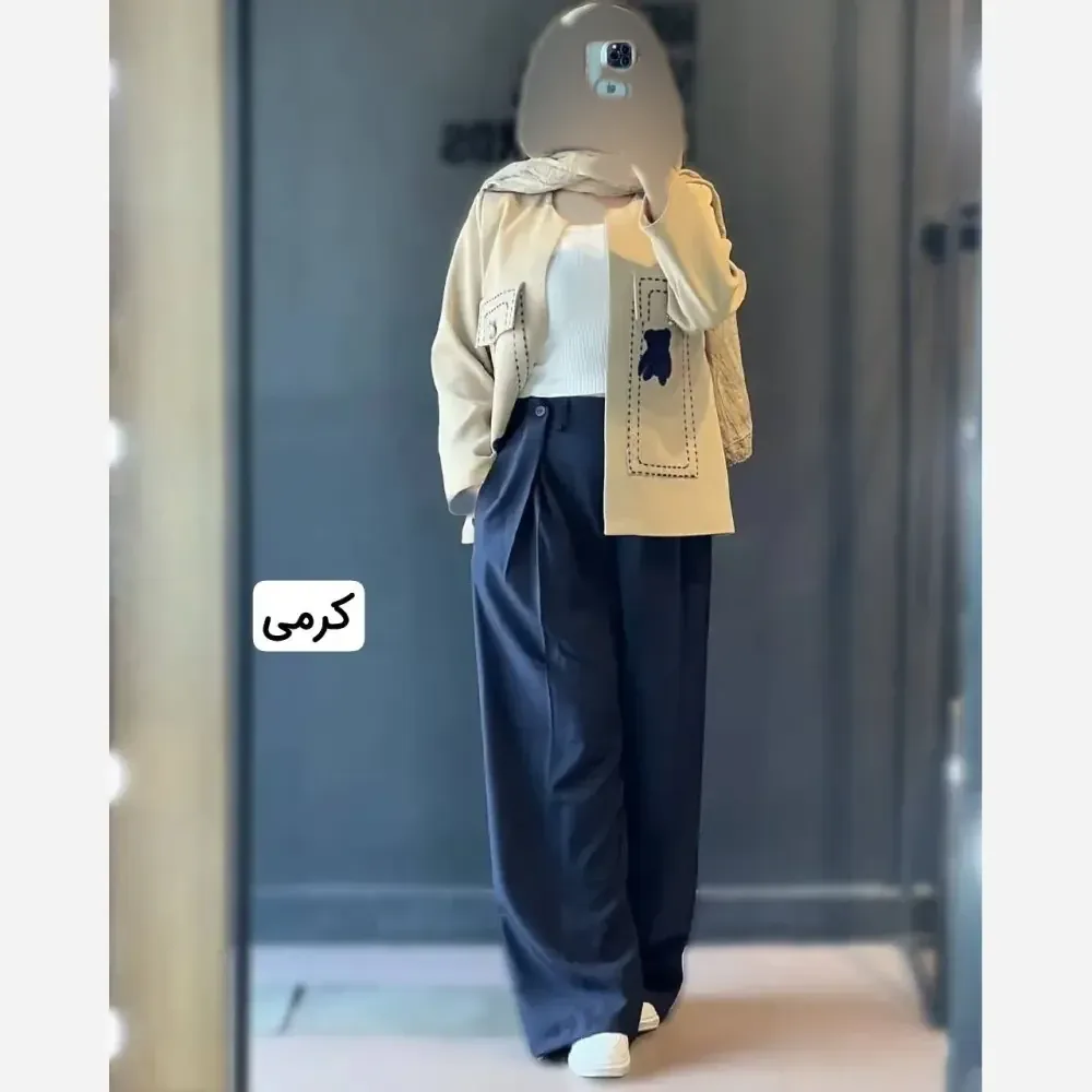 کت و شلوار زنانه گلدوزی مدل پاندا جنس مازراتی در 4 رنگ
