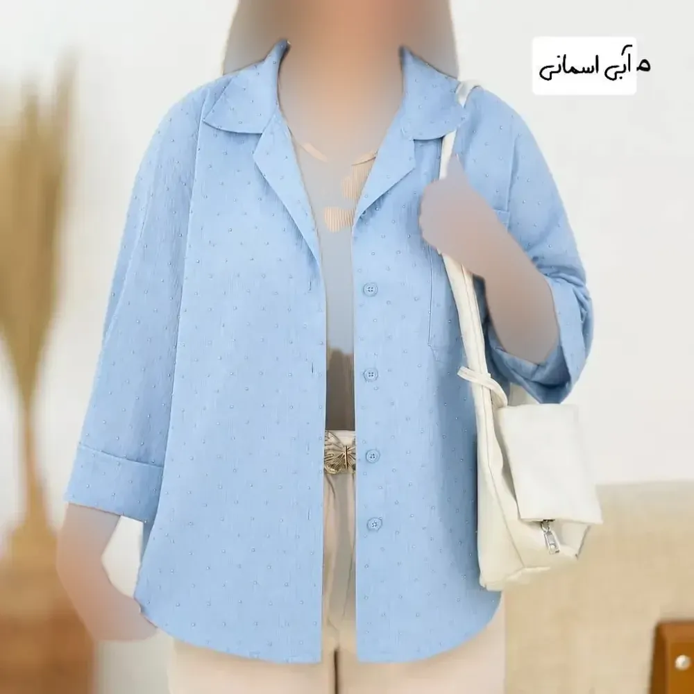 شومیز زنانه نگین دار سایز بزرگ جنس پری رنگ بندی متنوع سایز 46 تا 50