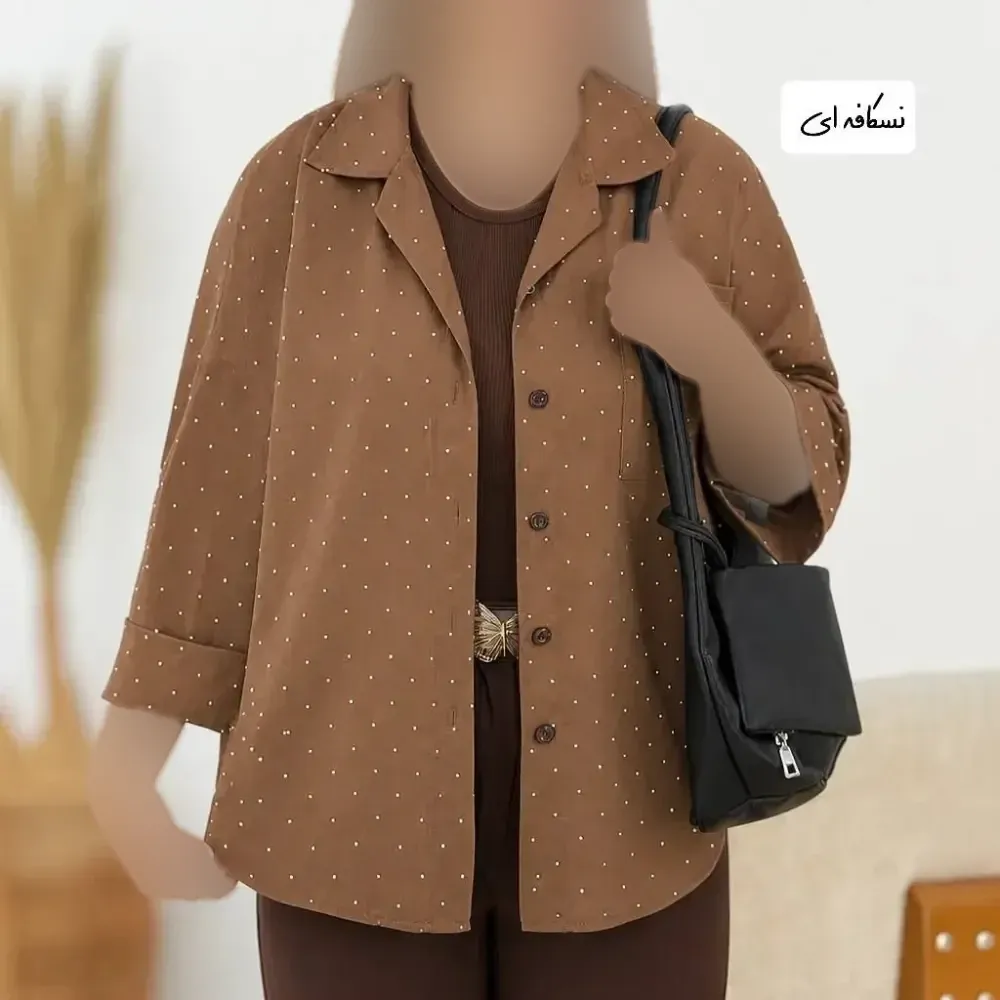 شومیز زنانه نگین دار سایز بزرگ جنس پری رنگ بندی متنوع سایز 46 تا 50