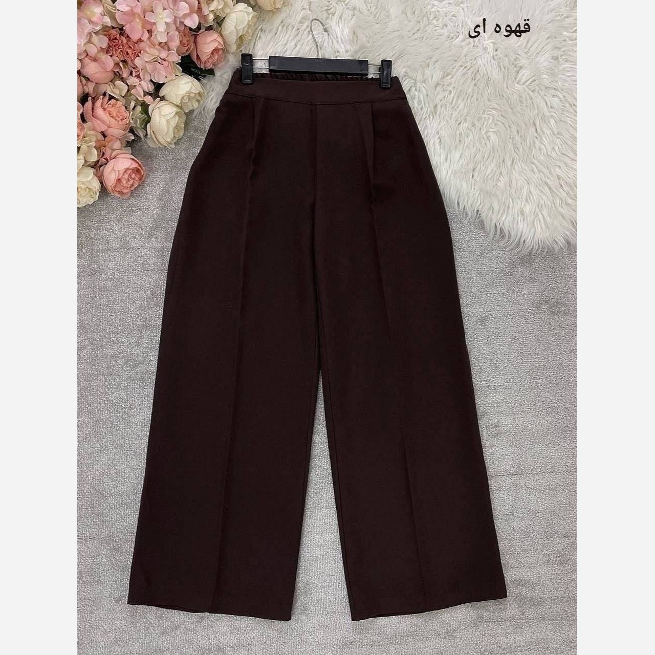 شلوار بگ زنانه پارچه مازراتی 330 گرم درجه یک پشت کش و جلو پیلی قد 103