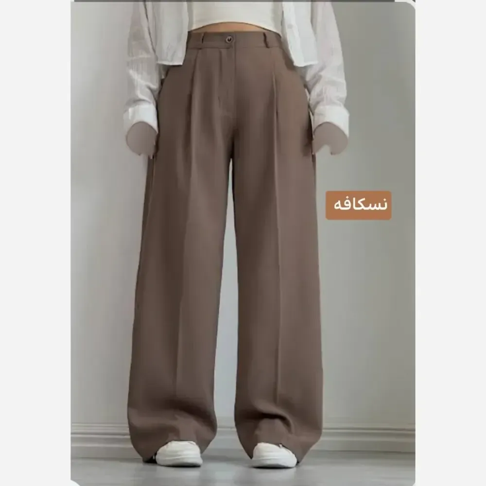 شلوار بگ زنانه کرپ مرگان ریزشی سایز بزرگ 42 تا 50