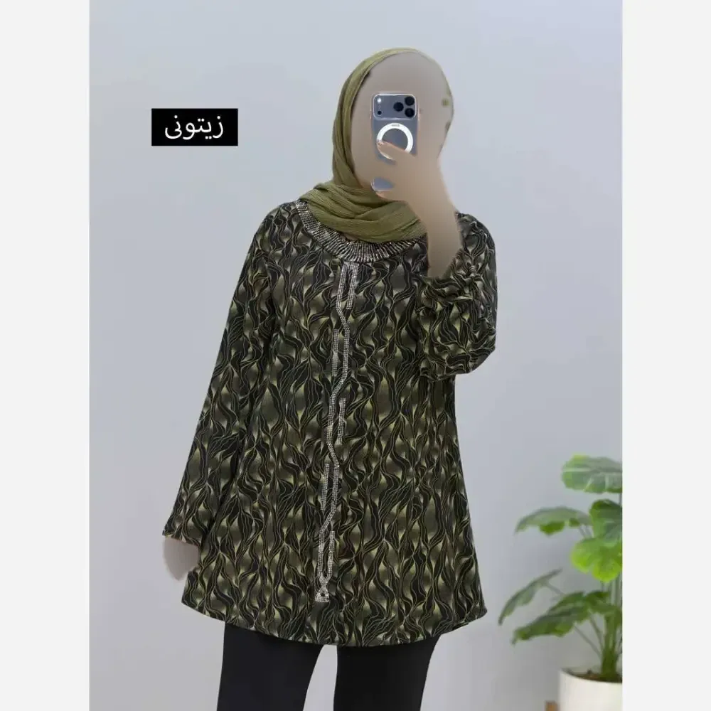 تونیک زنانه مدل دریا جنس ویکسوز سایز بزرگ 40 تا 52