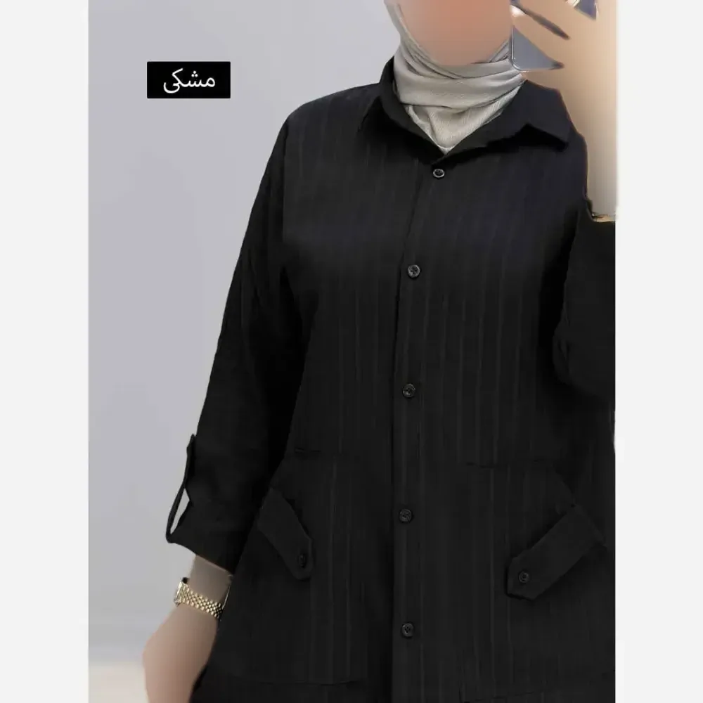 مانتو زنانه مدل ثنا جنس شانتون اتوبانی سایز بزرگ 40 تا 52
