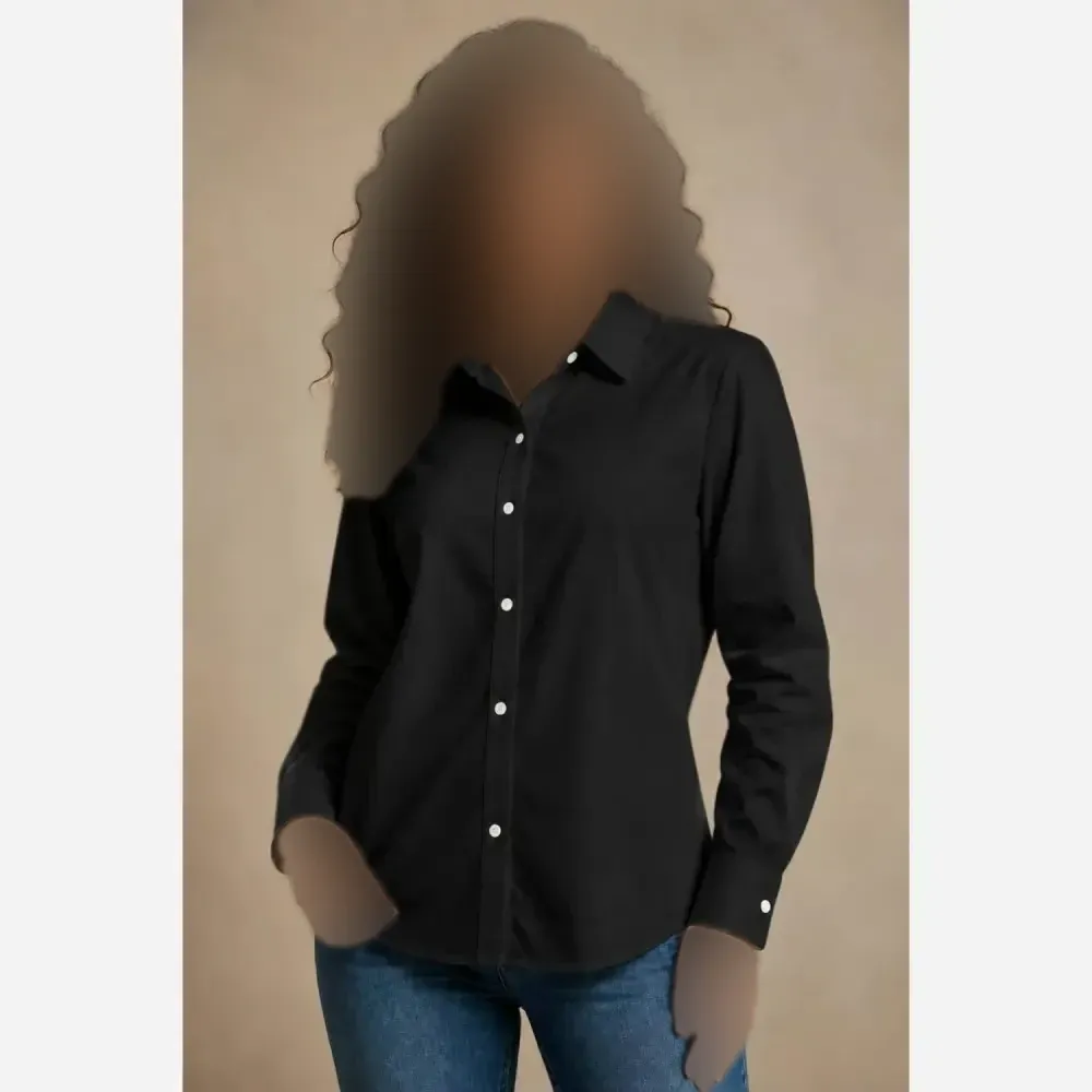 شومیز زنانه مشکی محرمی جنس تترون نخ درجه یک فری سایز 36 تا 46