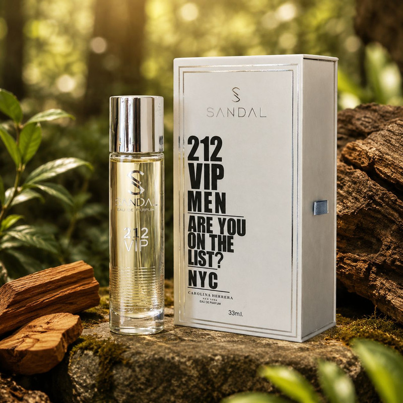 عطر جیبی مردانه صندل مدل 212VIP حجم 33 میلی لیتر