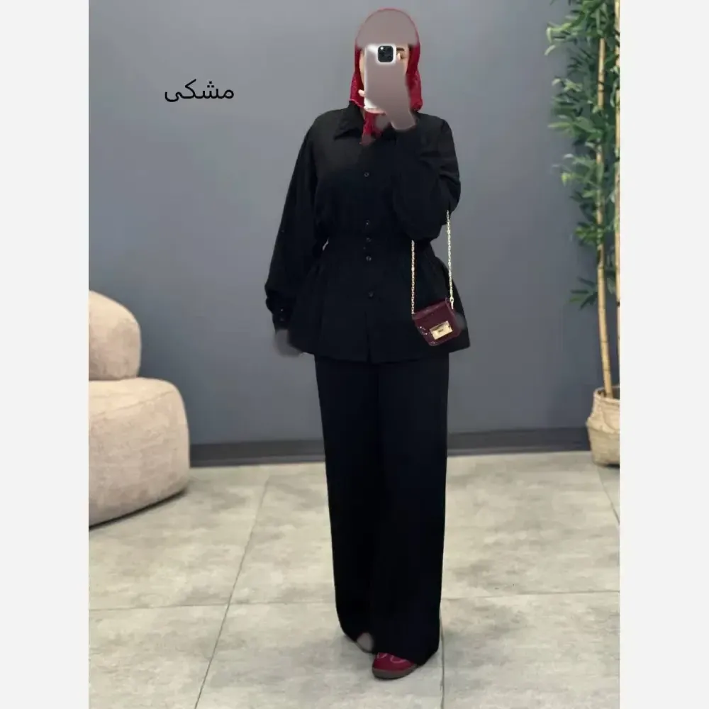 ست شومیز و شلوار زنانه مدل شالیز جنس صوفیا ژاکارد فری سایز