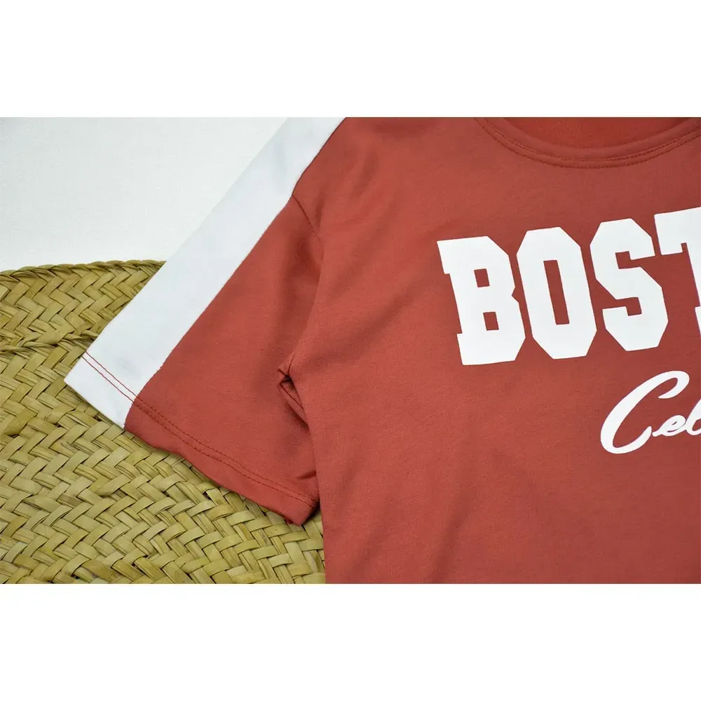ست تیشرت و شلوار زنانه طرح BOSTON کد 11740 فری سایز
