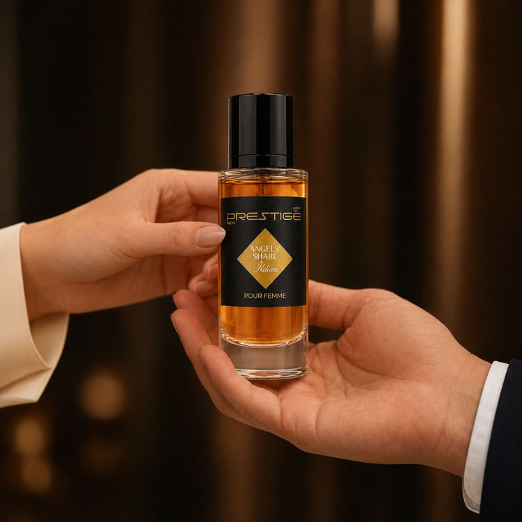 عطر جیبی نیو پرستیژ کالر مدل Angels Share با رایحه شیرین و طبیعت حجم 35 میلیلیتر