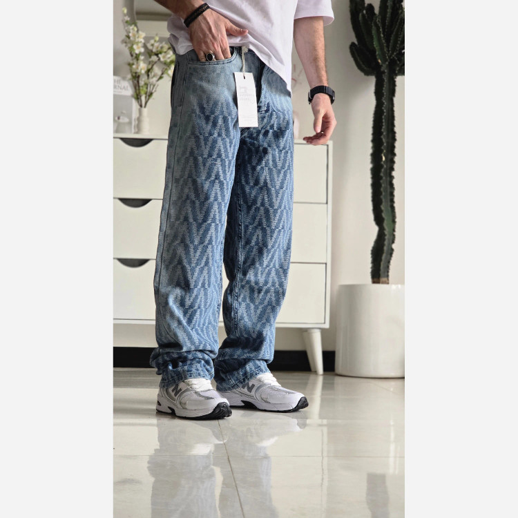 شلوار بگ مردانه پارچه وارداتی رنگ شست کثیف سایز 42 تا 50