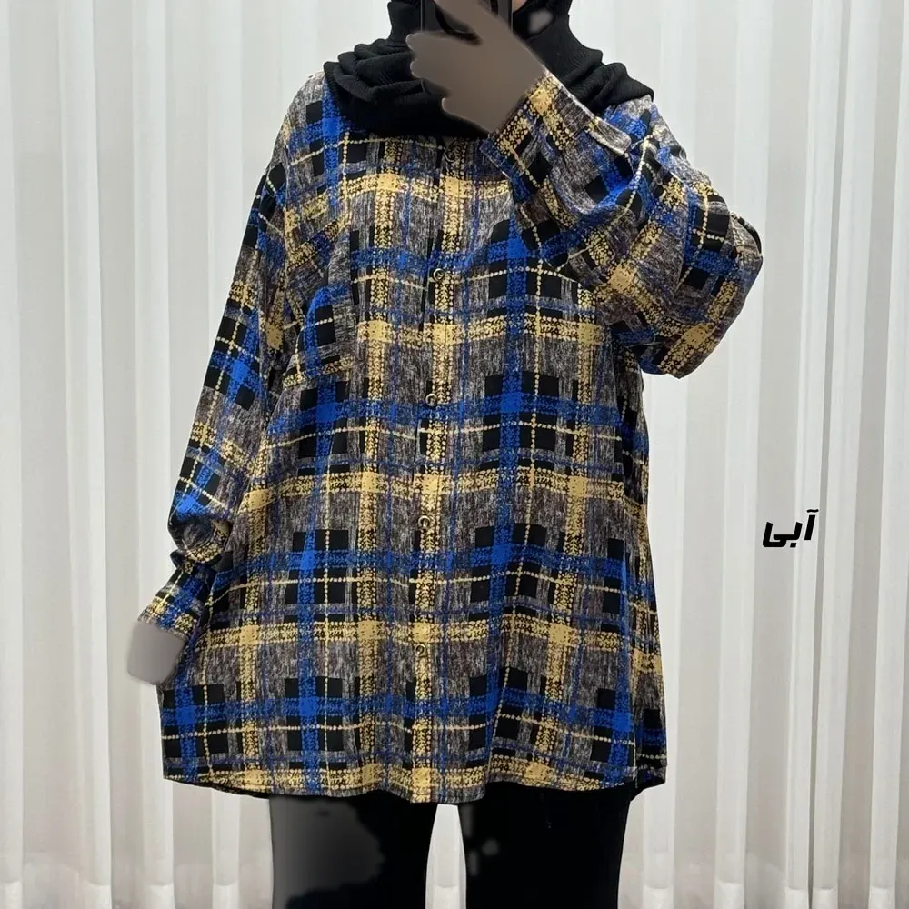 شومیز نخی جلوباز دکمهدار زنانه و دخترانه پارچه خارجی چهارفصل (2)