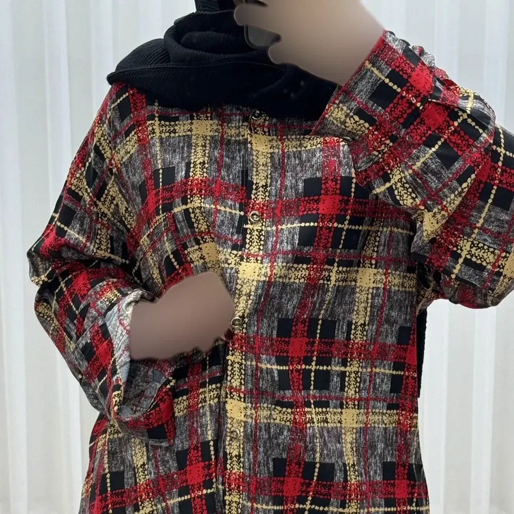 شومیز نخی جلوباز دکمهدار زنانه و دخترانه پارچه خارجی چهارفصل (2)