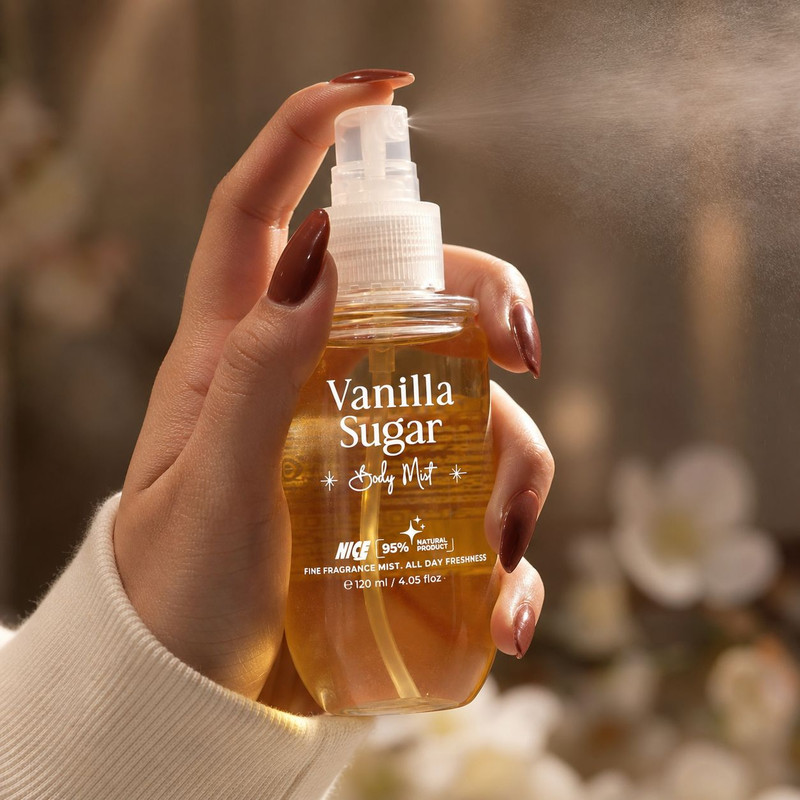 بادی میست زنانه نایس پاپت مدل Vanilla Sugar با رایحه شیرین و وانیلی حجم 120 میلیلیتر