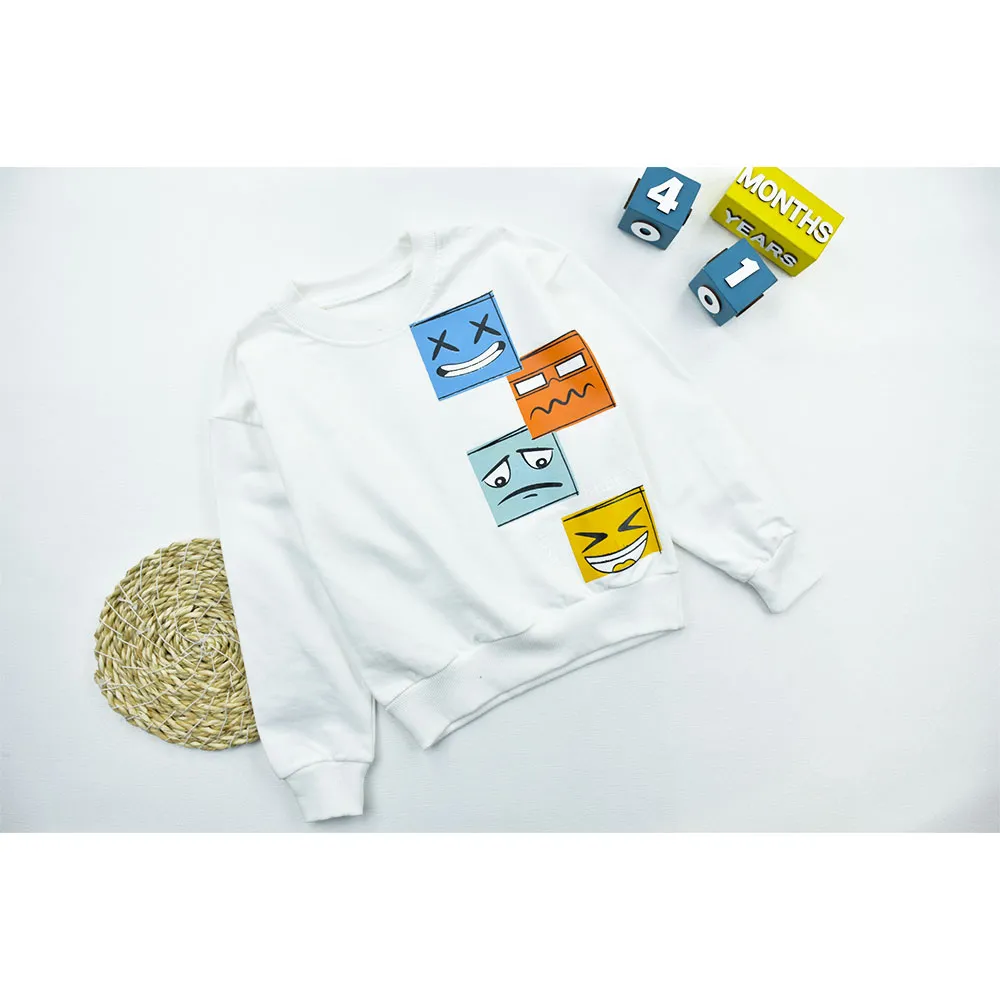 بلوز پسرانه طرح ایموجی یقه گرد جنس پنبه سوپر