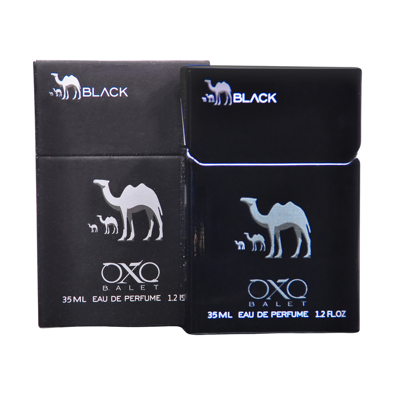 عطر جیبی مردانه اکس بالت مدل camels black با رایحه خنک حجم 35 میلیلیتر