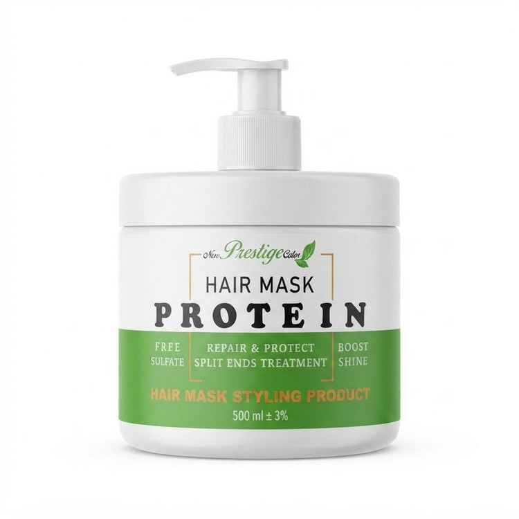 ماسک مو ترمیم کننده نیو پرستیژ کالر مدل Protein مناسب برای انواع مو حجم 500 میلی لیتر