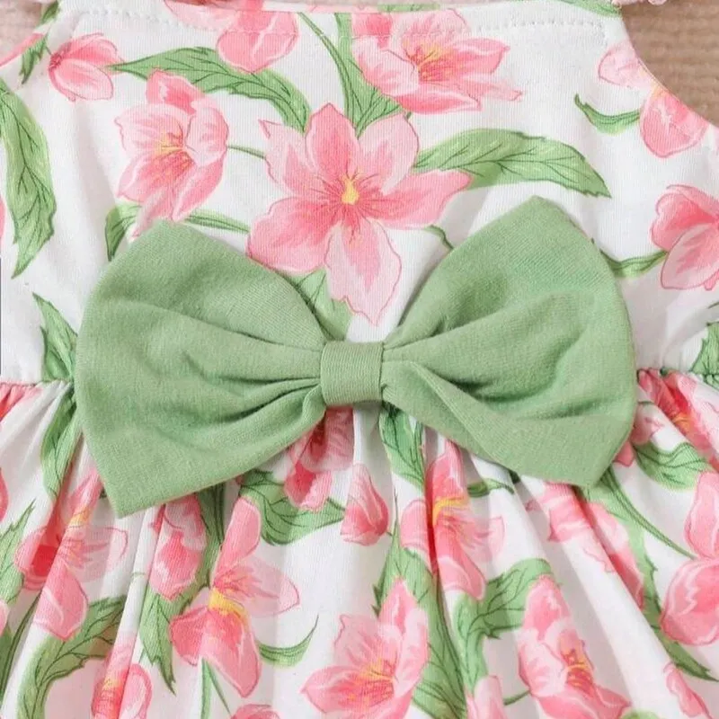 تاپ و شلوارک دخترانه جنس کرپ مناسب 3 ماه تا 6 سال