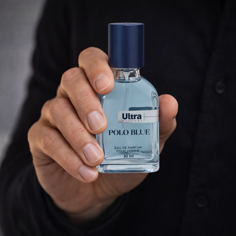 عطر جیبی مردانه اولترا ویرچوآل مدل Polo Blue با رایحه خنک حجم 30 میلیلیتر