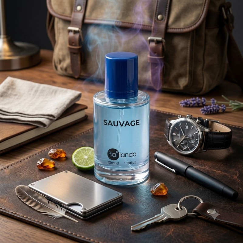 عطر جیبی مردانه بایلندو مدل Sauvage NB با رایحه تلخ و معطر حجم 35 میلی لیتر