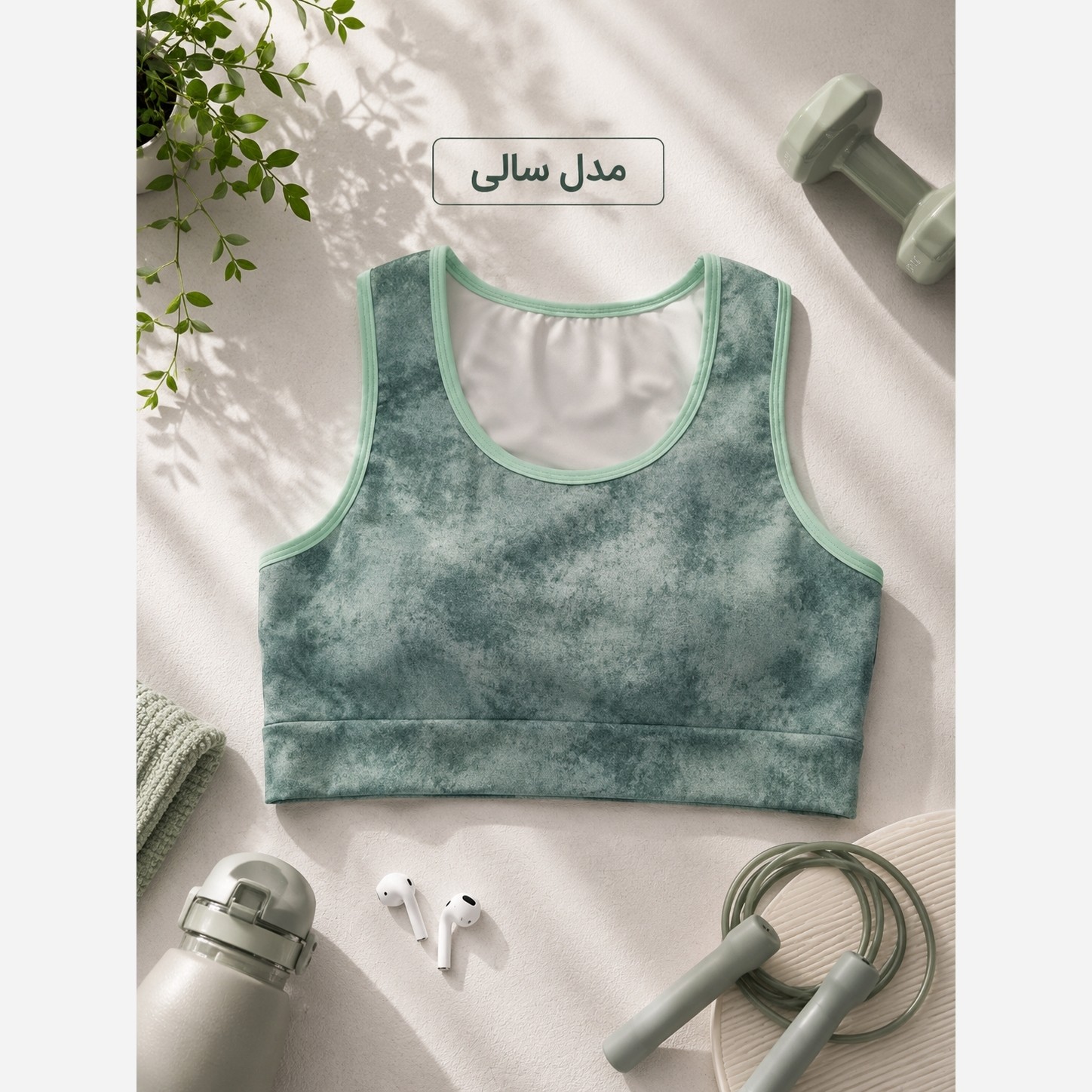 نیم تنه ورزشی کاپ دار تمام چاپ