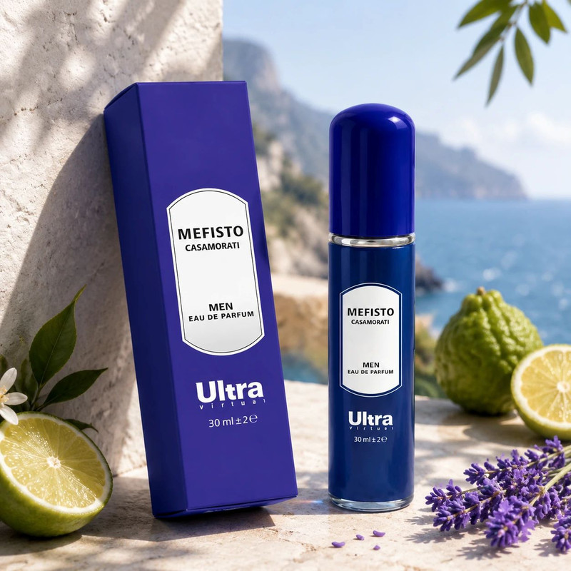 عطر جیبی مردانه اولترا ویرچوآل مدل Mefisto با رایحه ترش و چوبی حجم 30 میلیلیتر