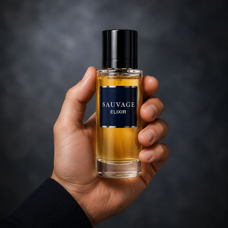 عطر جیبی مردانه نیو پرستیژ کالر مدل Sauvage Elixir با رایحه تلخ حجم 35 میلیلیتر