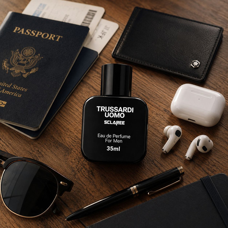 عطر جیبی مردانه اسکلاره مدل Trussardi Uomo با رایحه تلخ و معطر حجم 35 میلی لیتر