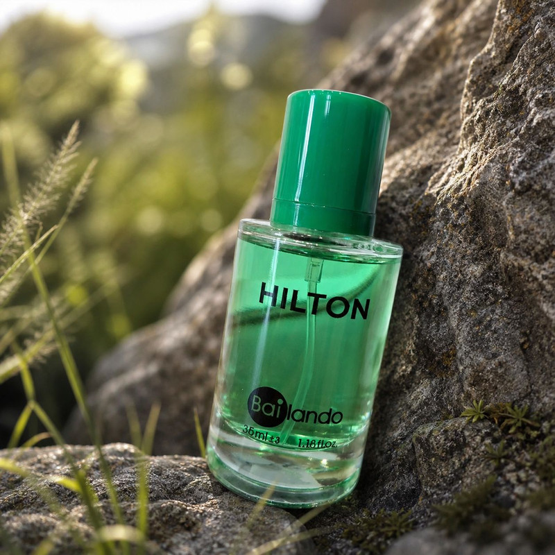 عطر جیبی مردانه بایلندو مدل Hilton با رایحه معطر و چوبی حجم 35 میلی لیتر