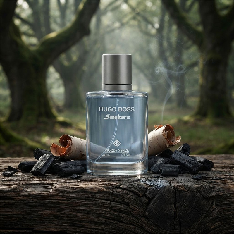 عطر جیبی مردانه وودی سنس مدل Hugo Boss Smokers با رایحه خنک و گیاهی حجم 30 میلیلیتر