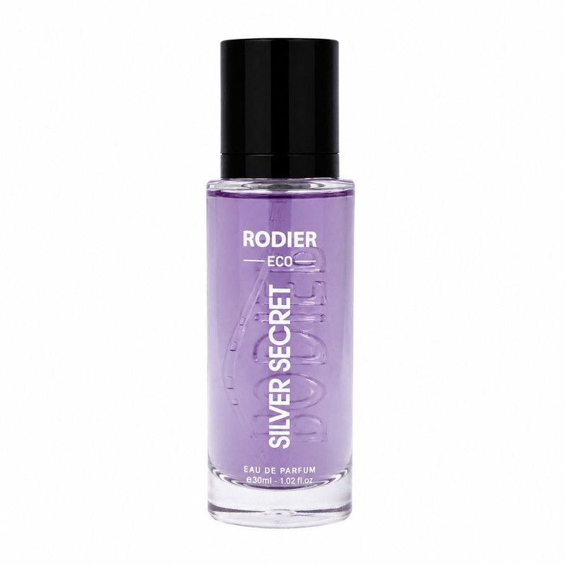 عطر جیبی مردانه رودیر مدل Silver Secret با رایحه شیرین و چوبی حجم 30 میلیلیتر