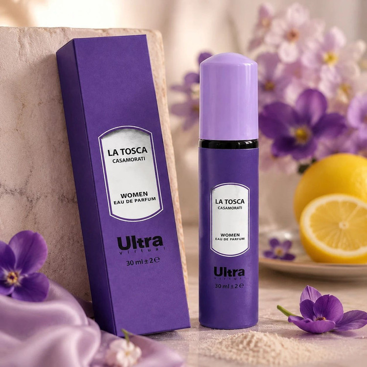 عطر جیبی زنانه اولترا ویرچوآل مدل La Tosca با رایحه شیرین و مرکباتی حجم 30 میلیلیتر