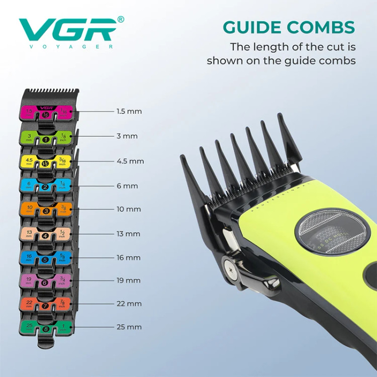 ماشین اصلاح VGR مدل V-880C | حجمزن حرفهای شارژی با موتور قدرتمند