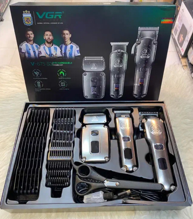 ست ماشین اصلاح حجم زن و خط زن و شیور وی جی ار VGR V-675 S3 با 18 ماه گارانتی