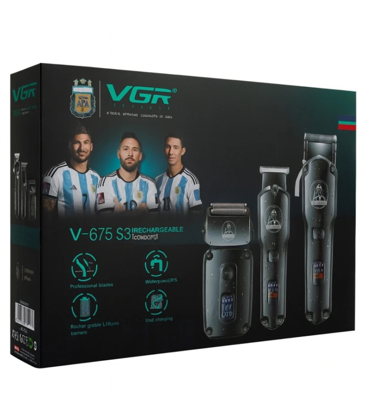 ست ماشین اصلاح حجم زن و خط زن و شیور وی جی ار VGR V-675 S3 با 18 ماه گارانتی