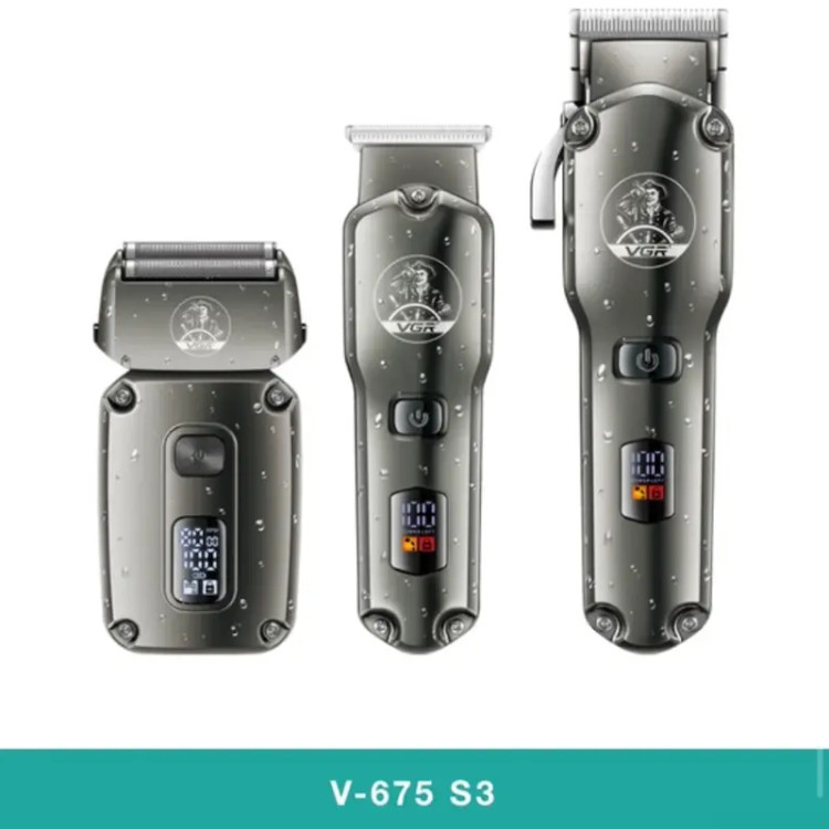 ست ماشین اصلاح حجم زن و خط زن و شیور وی جی ار VGR V-675 S3 با 18 ماه گارانتی