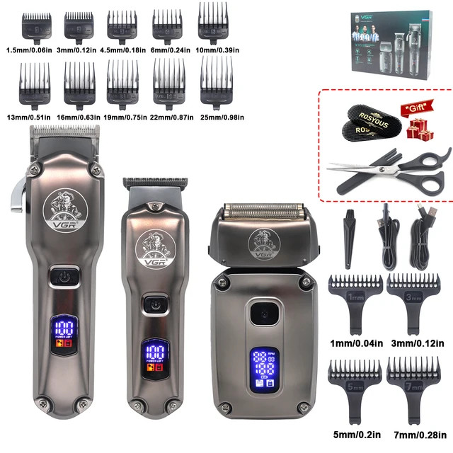 ست ماشین اصلاح حجم زن و خط زن و شیور وی جی ار VGR V-675 S3 با 18 ماه گارانتی