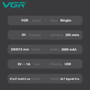 ماشین اصلاح مو سر و صورت وی جی آر V-163