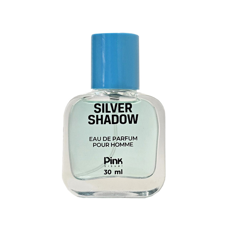 عطر جیبی مردانه پینک ویژوآل مدل silver shadow با رایحه خنک حجم 30 میلیلیتر