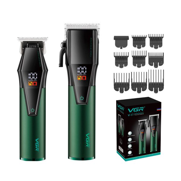 ست ماشین اصلاح خط زن و حجم زن vgr v 677 خوش دست ارایش گاهی دیجیتال وی جی ار 7000 دور
