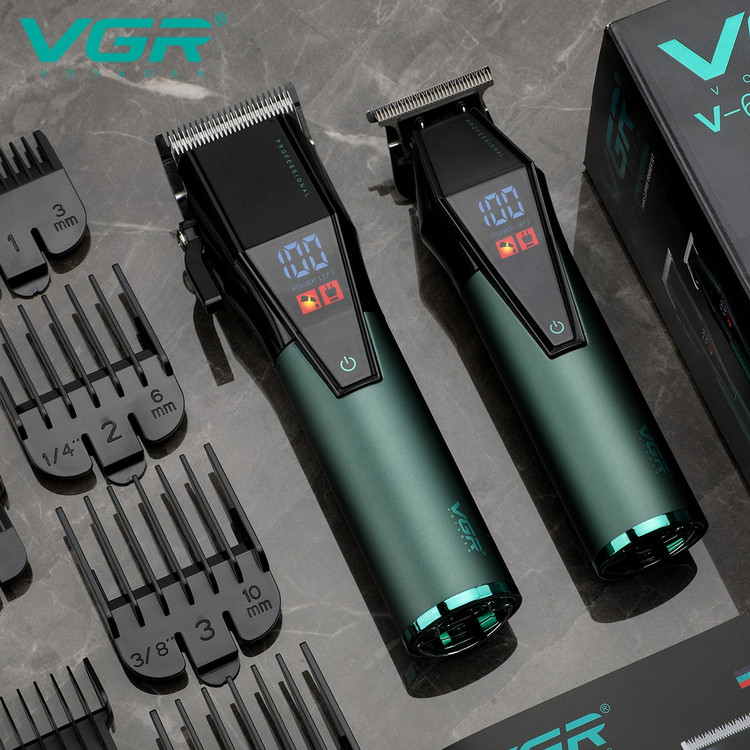 ست ماشین اصلاح خط زن و حجم زن vgr v 677 خوش دست ارایش گاهی دیجیتال وی جی ار 7000 دور