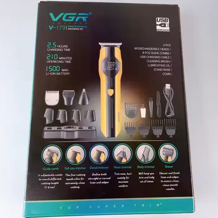 ست ماشین اصلاح مو سر و صورت و بدن وی جی آر V-173