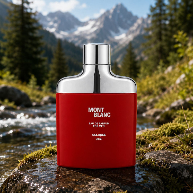 عطر جیبی مردانه اسکلاره مدل Mont Blanc با رایحه گرم و چوبی حجم 30 میلی لیتر