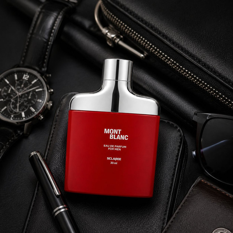 عطر جیبی مردانه اسکلاره مدل Mont Blanc با رایحه گرم و چوبی حجم 30 میلی لیتر