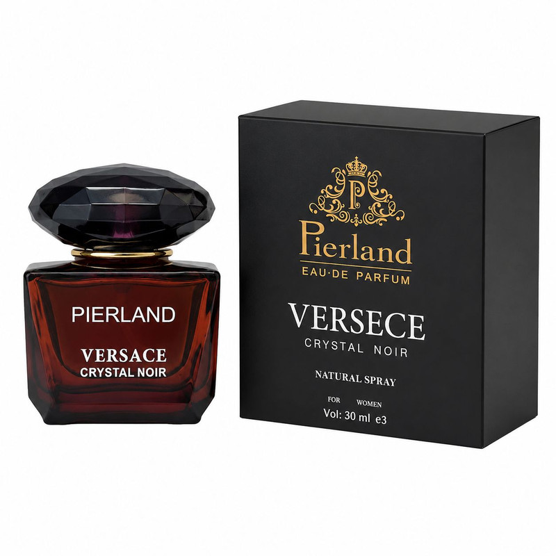 عطر جیبی زنانه پیرلند مدل Versece Crystal Noir با رایحه تلخ و چوبی حجم 30 میلیلیتر