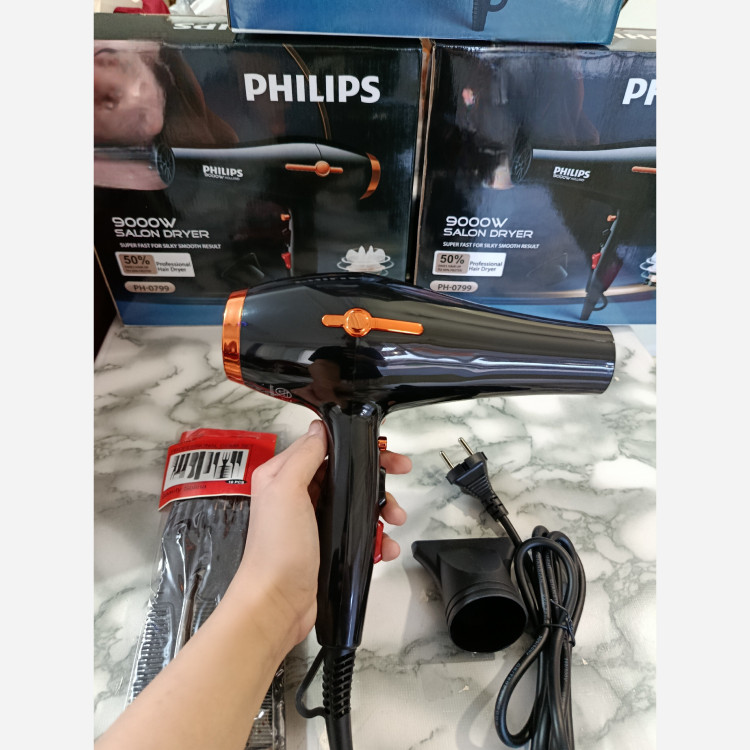 سشوار حرفه ای فیلیپس 9000با 10 عدد شانه و 12ماه گارانتی